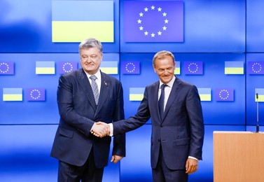 BELGIUM-BRUSSELS-EU-UKRAINE-TUSK-POROSHENKO