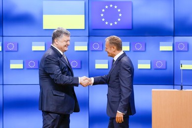 BELGIUM-BRUSSELS-EU-UKRAINE-TUSK-POROSHENKO