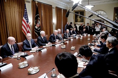 President Trump meets with President Moon of the Republic of Kore