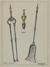 Fire Shovel and Tongs