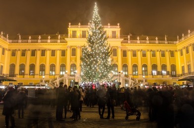 Christmas Market Schonbrunn Palace Vienna Austria