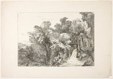 A Mill Lock in the Middle of Willows, plate 97 from Figures de différents caractères, de Paysages, et d'Etudes dessinées d'après nature (Figures of Different Characters, Landscapes, and Studies Drawn from Nature)
