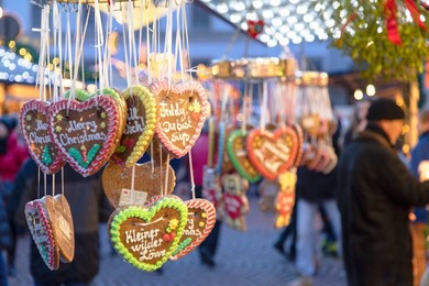 Cookies at Christmas Market, Wiesbaden, Hesse, Germany