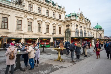 Christmas Market at Belvedere Palace, Vienna, Austria