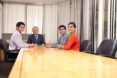 Portrait of executives in a meeting