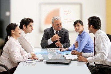 Business team discussing together in a meeting