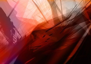 Abstract image of red and black lines and geometric shapes