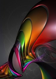 Abstract colorful metallic swirls