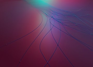 Abstract pattern of interconnecting cables and dots