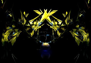 Abstract angular yellow shapes