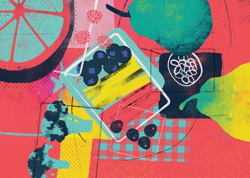 Healthy food collage