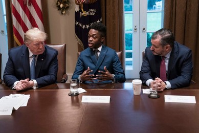 President Donald Trump Particiaptes in a Roundtable on Education in the Cabinet Room of the White House