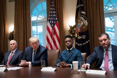 President Donald Trump Particiaptes in a Roundtable on Education in the Cabinet Room of the White House