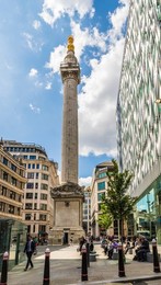 The Monument to the Great Fire of London in the City of London, London, England, United Kingdom