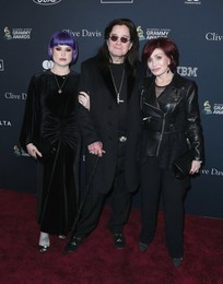 Kelly Osbourne, Ozzy Osbourne and Sharon Osbourne arrive at The Recording Academy And Clive Davis' 2020 Pre-GRAMMY Gala held at The Beverly Hilton Hotel on January 25, 2020 in Beverly Hills, Los Angeles, California, United States.