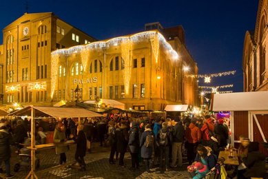 Berlin. Christmas market at the Kulturbrauerei