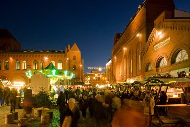 Berlin. Christmas market at the Kulturbrauerei
