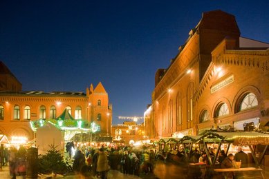 Berlin. Christmas market at the Kulturbrauerei