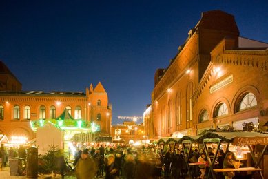 Berlin. Christmas market at the Kulturbrauerei