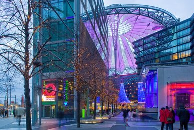Berlin. Christmas market at the Sony Center