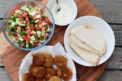 Traditional Israeli food background