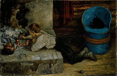 Theodor Kittelsen, The Ash Lad poking in the Ashes
