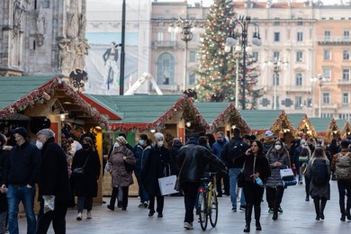 Christmas market in Milan, Italy