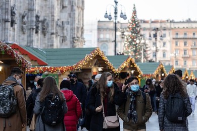 Christmas market in Milan, Italy