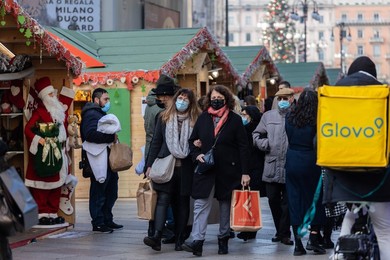 Christmas market in Milan, Italy