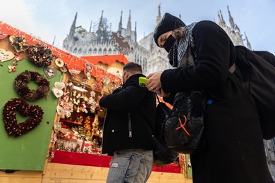 Christmas market in Milan, Italy