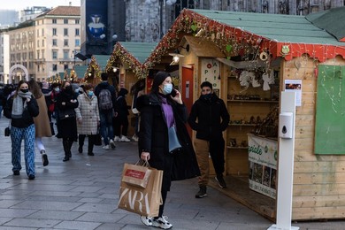Christmas market in Milan, Italy