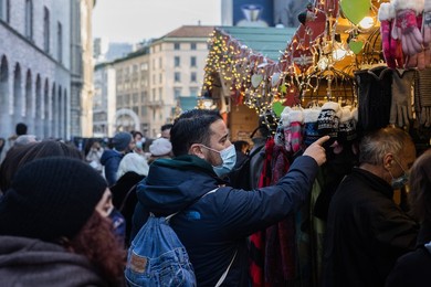 Christmas market in Milan, Italy