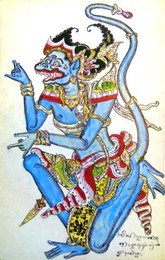 Indonesia: Representation of the Hindu God Hanuman from a Javanese Ramayana manuscript