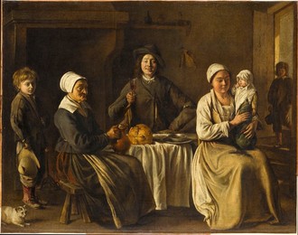 La famille heureuse, ou Le retour du baptême (The happy family, or The return from baptism), 1642. Creator: Le Nain, Louis (1593-1648).
