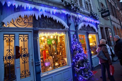 Christmas market. Colmar. Alsace. France. Europe