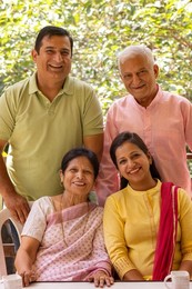 Portrait of happy Indian family at home