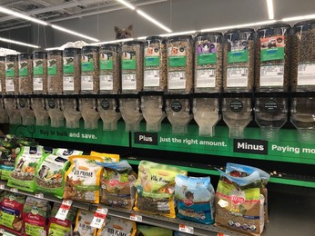 Buy in Bulk, hamster, Guinea pig and rabbit food pellets at Pet Supplies Plus store, Boston, Massachusetts