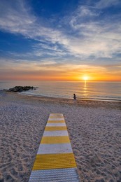 Sunrise. beach. landscape. people. vertical. porto Recanati. marche. italy. Italyn. nature. natural. beauty. beauty in Nature