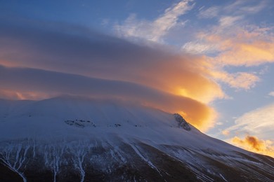 Monti Sibillini. national. park. sunrise. landscape. horizontal. castelluccio Di Norcia. umbria. italy. Italyn. nature.