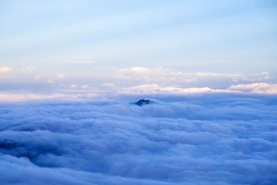 View. panoramic. point. cross. fog. landscape. horizontal. sarnano. marche. italy. Italyn. nature.