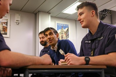 The Prime Minister on HMS Diamond