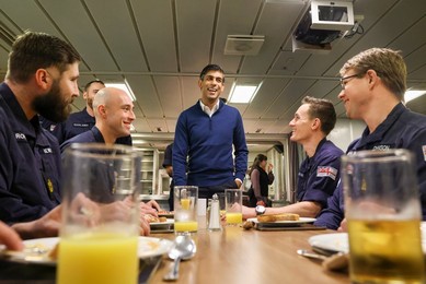 The Prime Minister on HMS Diamond