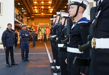 The Prime Minister on HMS Diamond