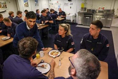 The Prime Minister on HMS Diamond