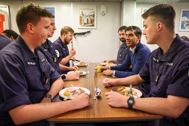 The Prime Minister on HMS Diamond
