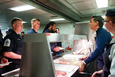 The Prime Minister on HMS Diamond