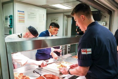 The Prime Minister on HMS Diamond