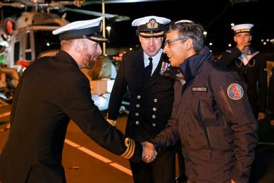 The Prime Minister Boards HMS Diamond