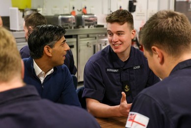 The Prime Minister on HMS Diamond