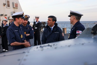 The Prime Minister on HMS Diamond